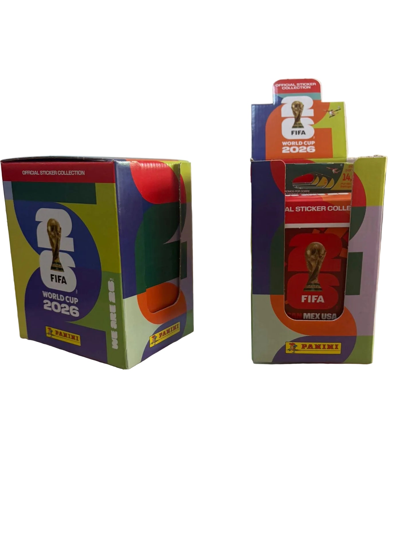 Caja Metálica Pequeña Panini FIFA World Cup 2026 + 8 Sobres Oficiales de Cromos
